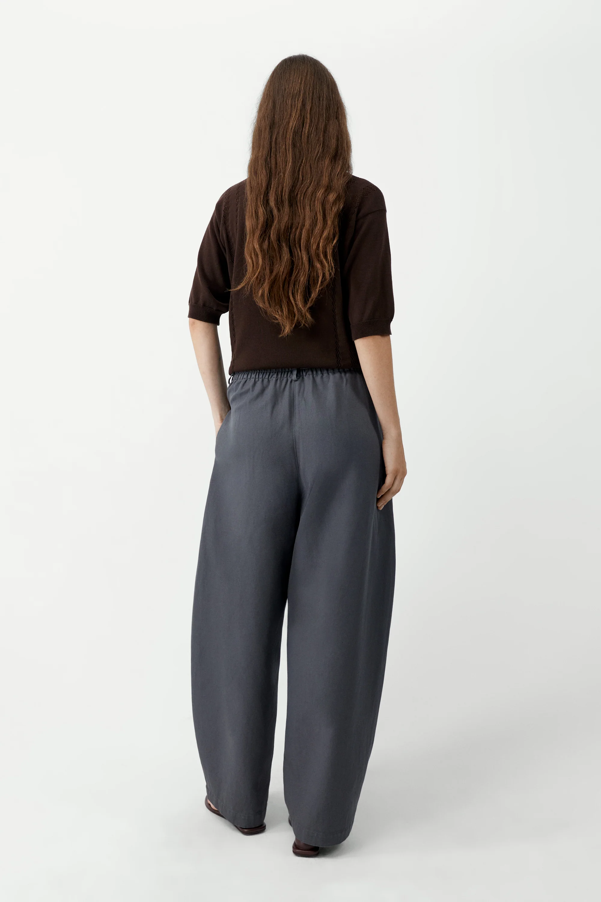 COTTON & LINEN CURVED PANTS - Image 3
