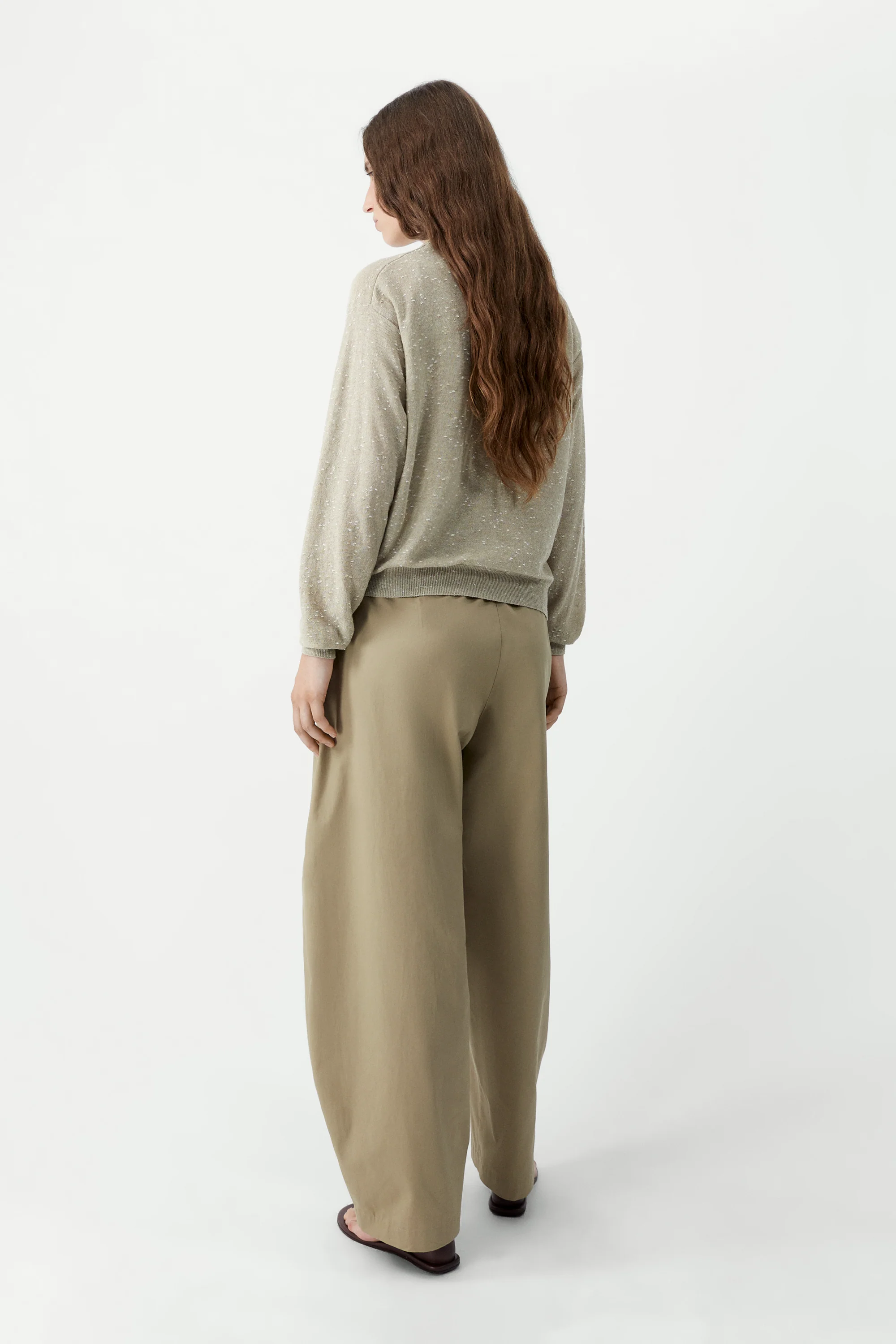 LINEN & COTTON FLECKED CARDIGAN - Image 3