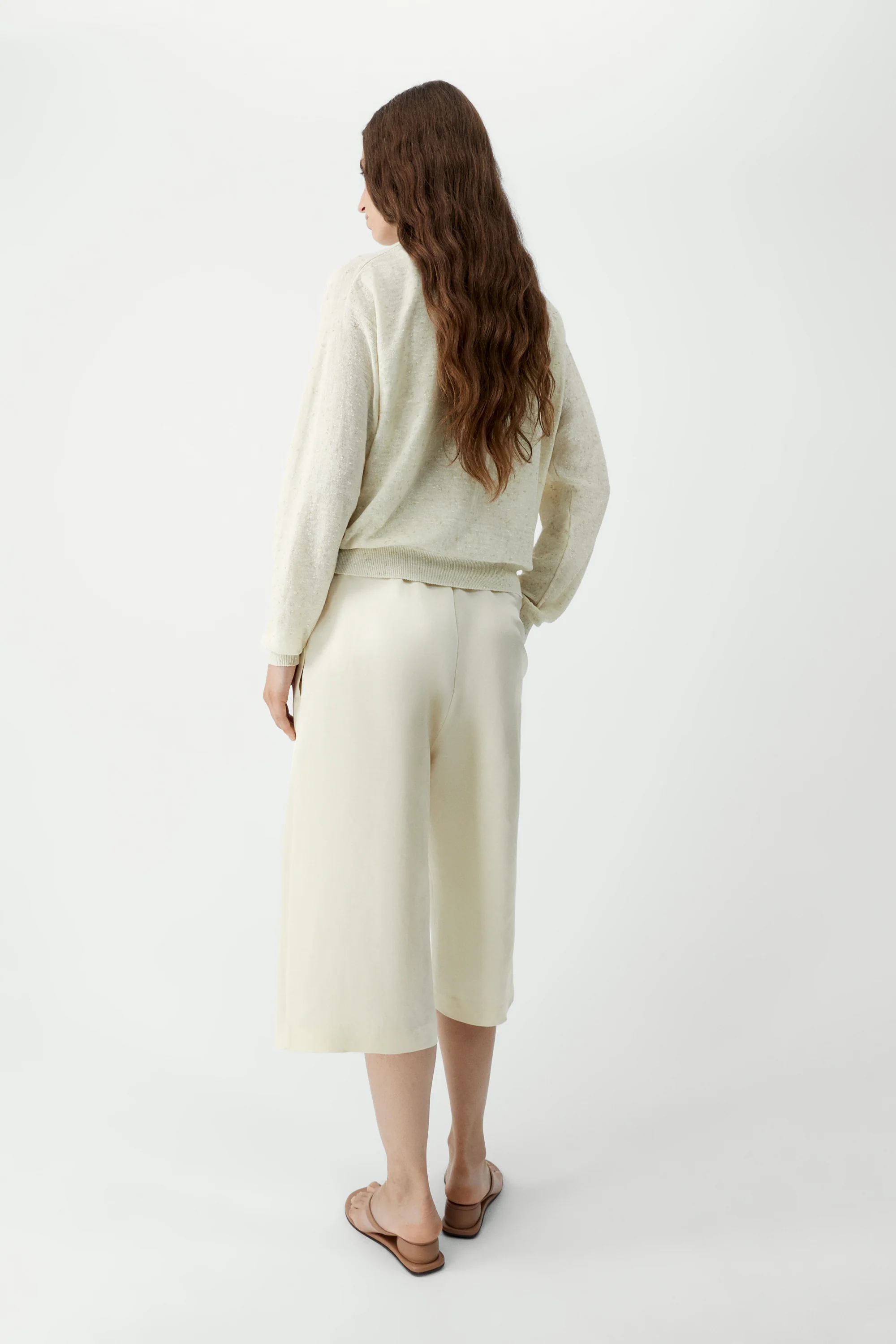 LINEN & COTTON FLECKED CARDIGAN - Image 3