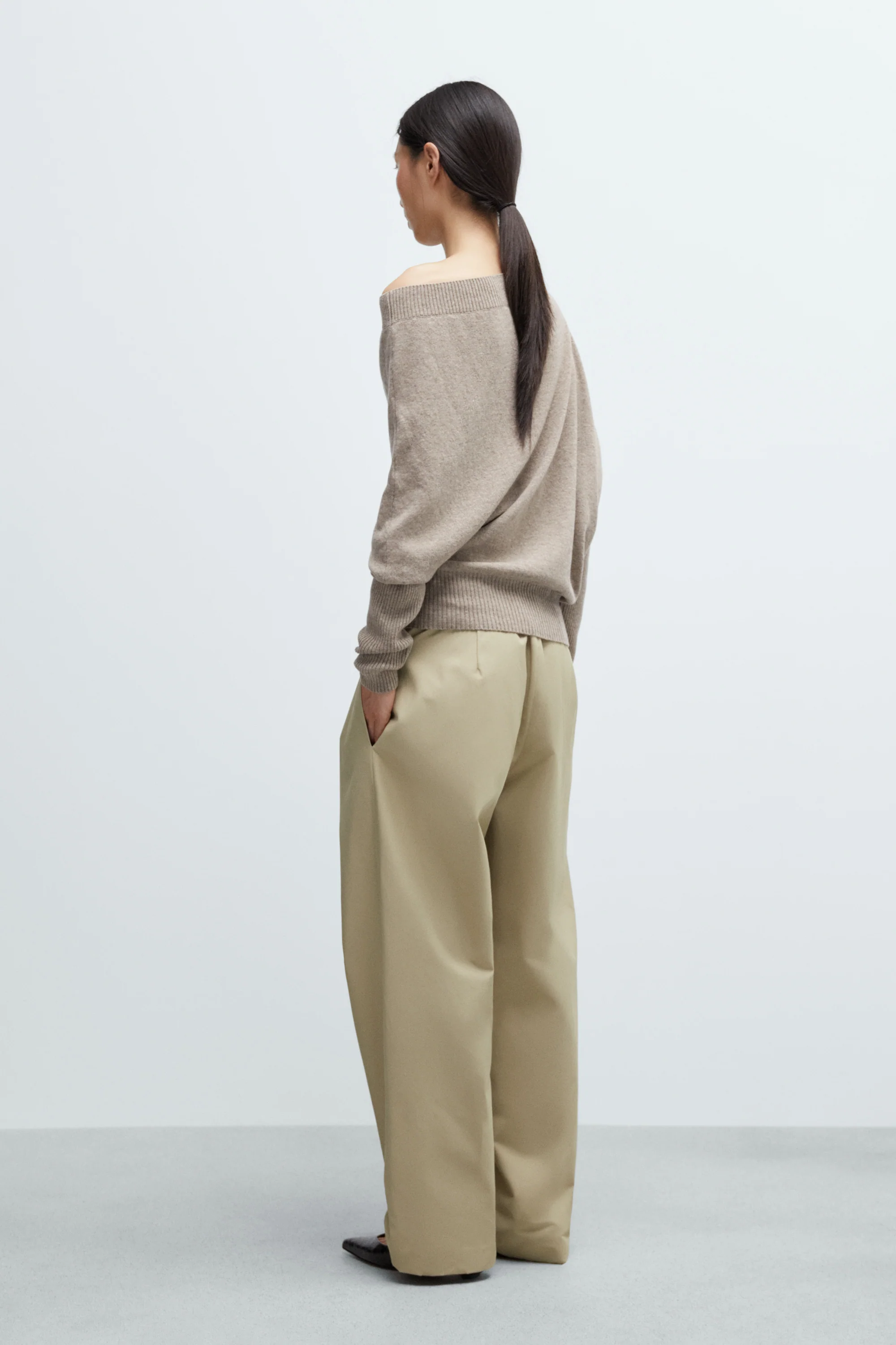 MERINO WOOL OFF-SHOULDER SWEATER - Image 3