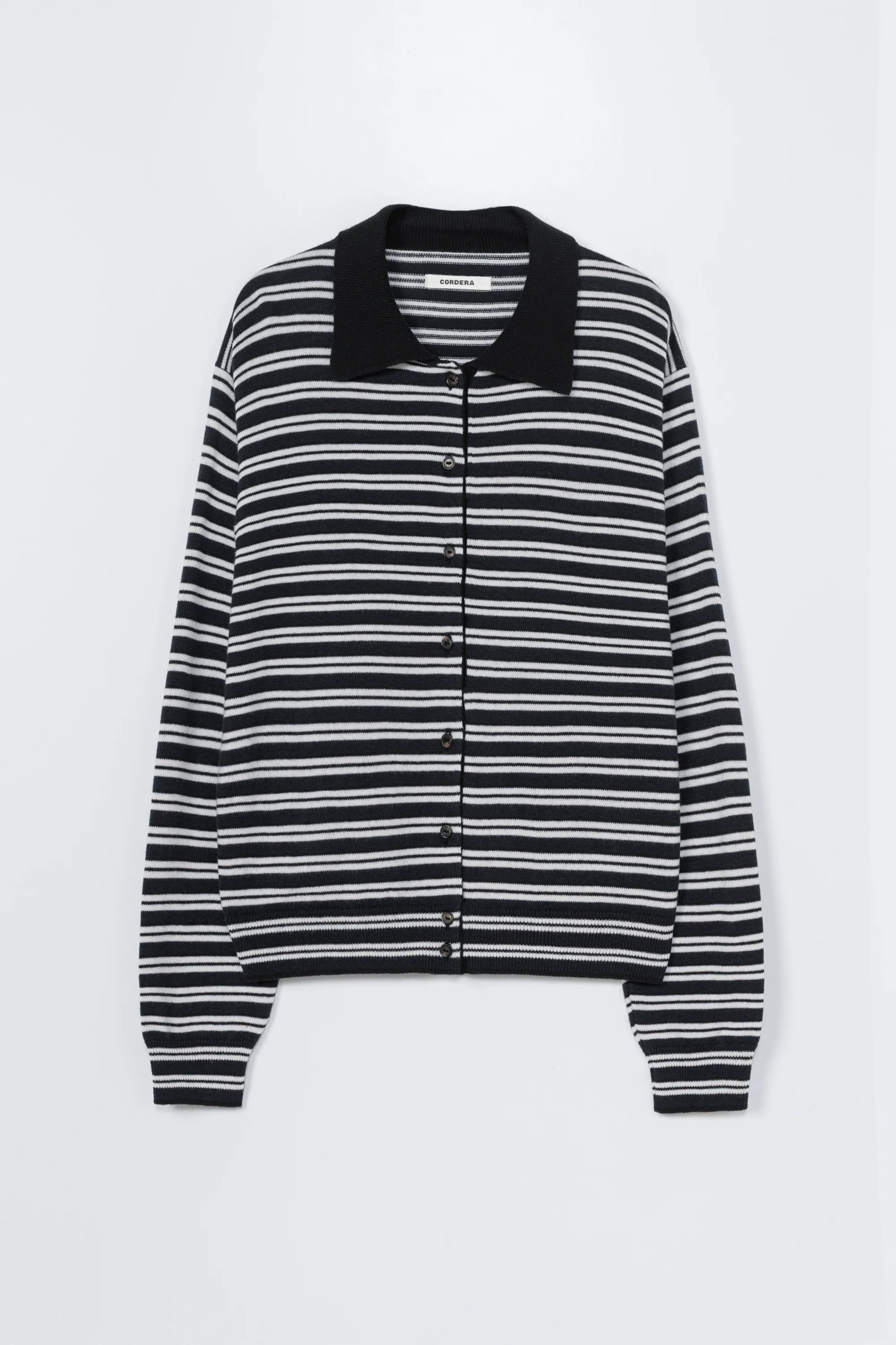 MERINO WOOL STRIPED POLO CARDIGAN - Image 4