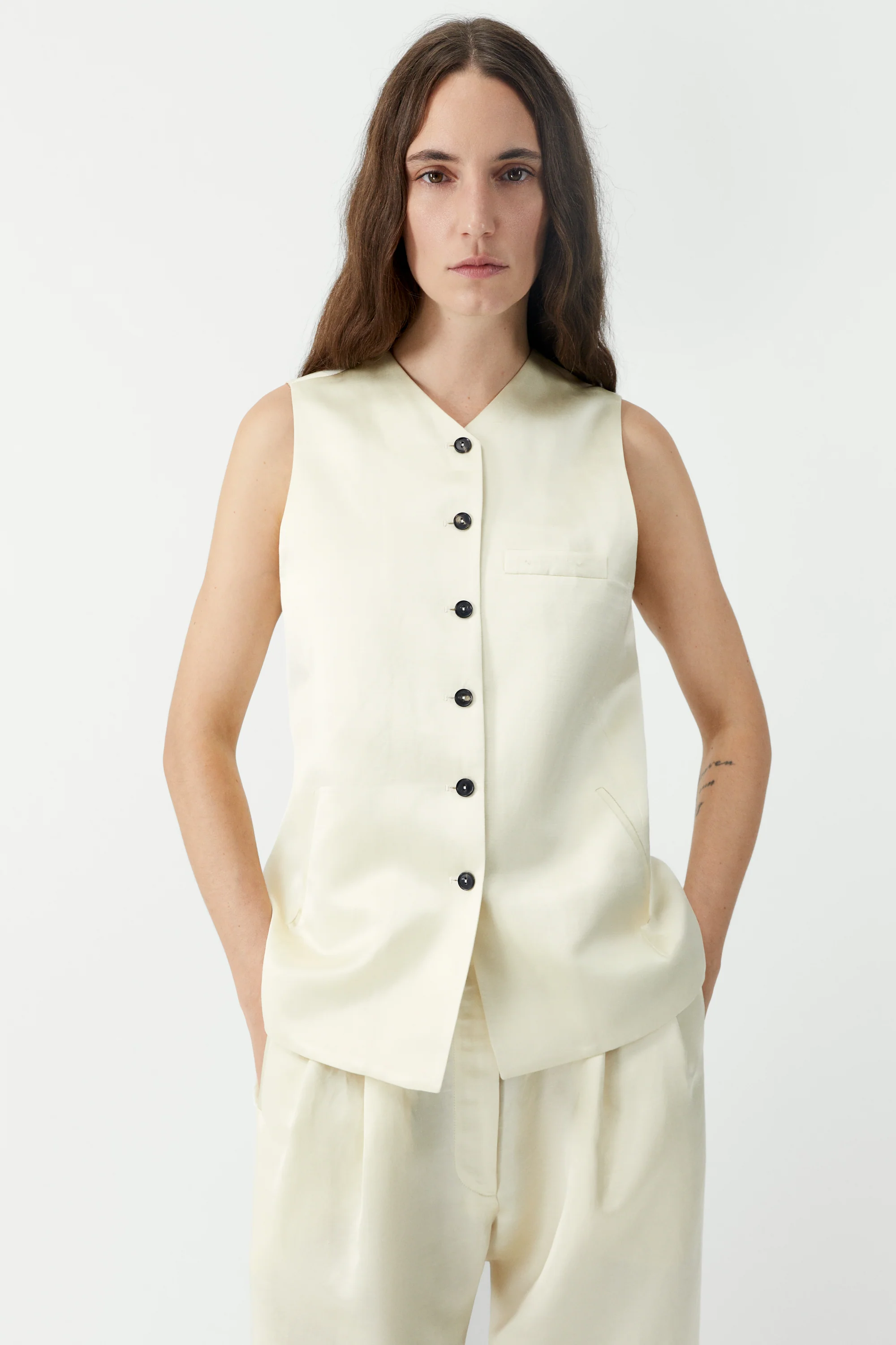 SATIN TAILORED VEST - Image 2